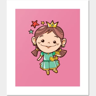 Kid Princess  cartoon  design Posters and Art